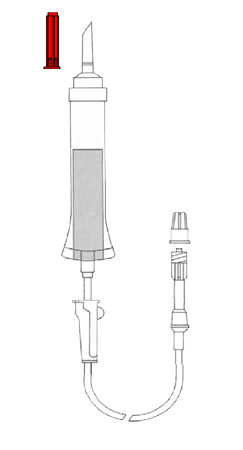 BLOOD-ADMINISTRATION-SYSTEM-WITH-200µm-20cm²-FILTER,-160cm-OF-TUBE,-INJECTION-POINT-AND-FIXED-LUER-LOCK